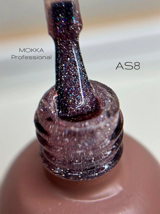 GALAXY MOKKA tirnoqlar uchun yorug‘lik qaytaruvchi gel-lak, 8 ml
