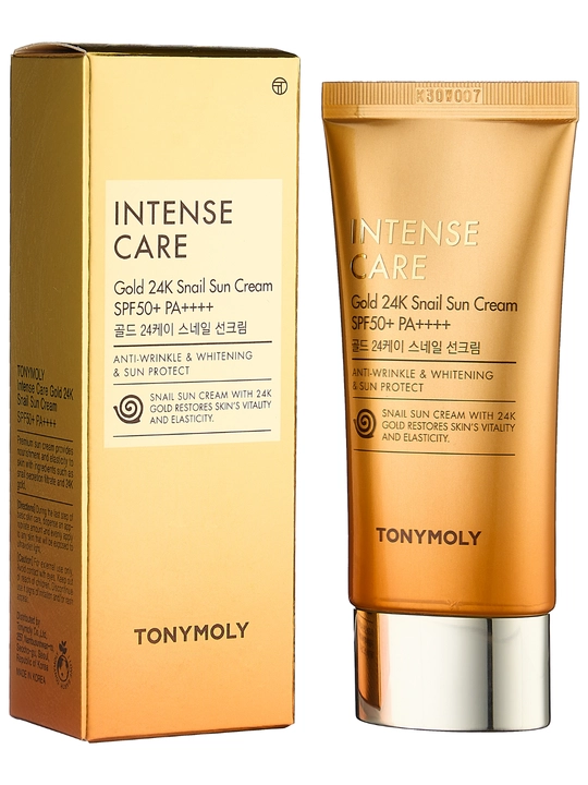 Солнцезащитный крем для лица TONYMOLY Intense Care Gold Snail Sun Cream, 50 мл, SPF50+