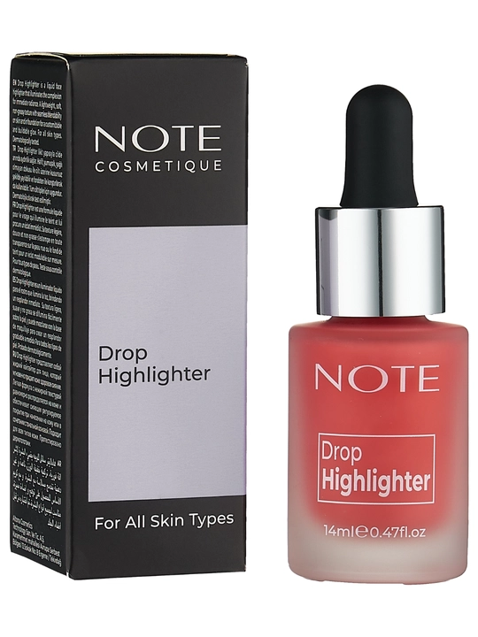 Хайлайтер для лица NOTE Drop Highlighter, 14 мл, оттенки 01, 02, 03 для сияния кожи