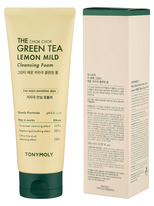 Пенка для умывания The Chok Chok Green Tea Lemon Mild Cleansing Foam 200 мл