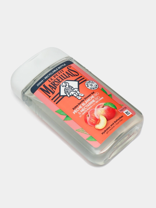Gel dush uchun Le Petit Marseillais, oq shaftoli va nektarin, 250 ml