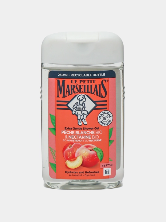 Gel dush uchun Le Petit Marseillais, oq shaftoli va nektarin, 250 ml