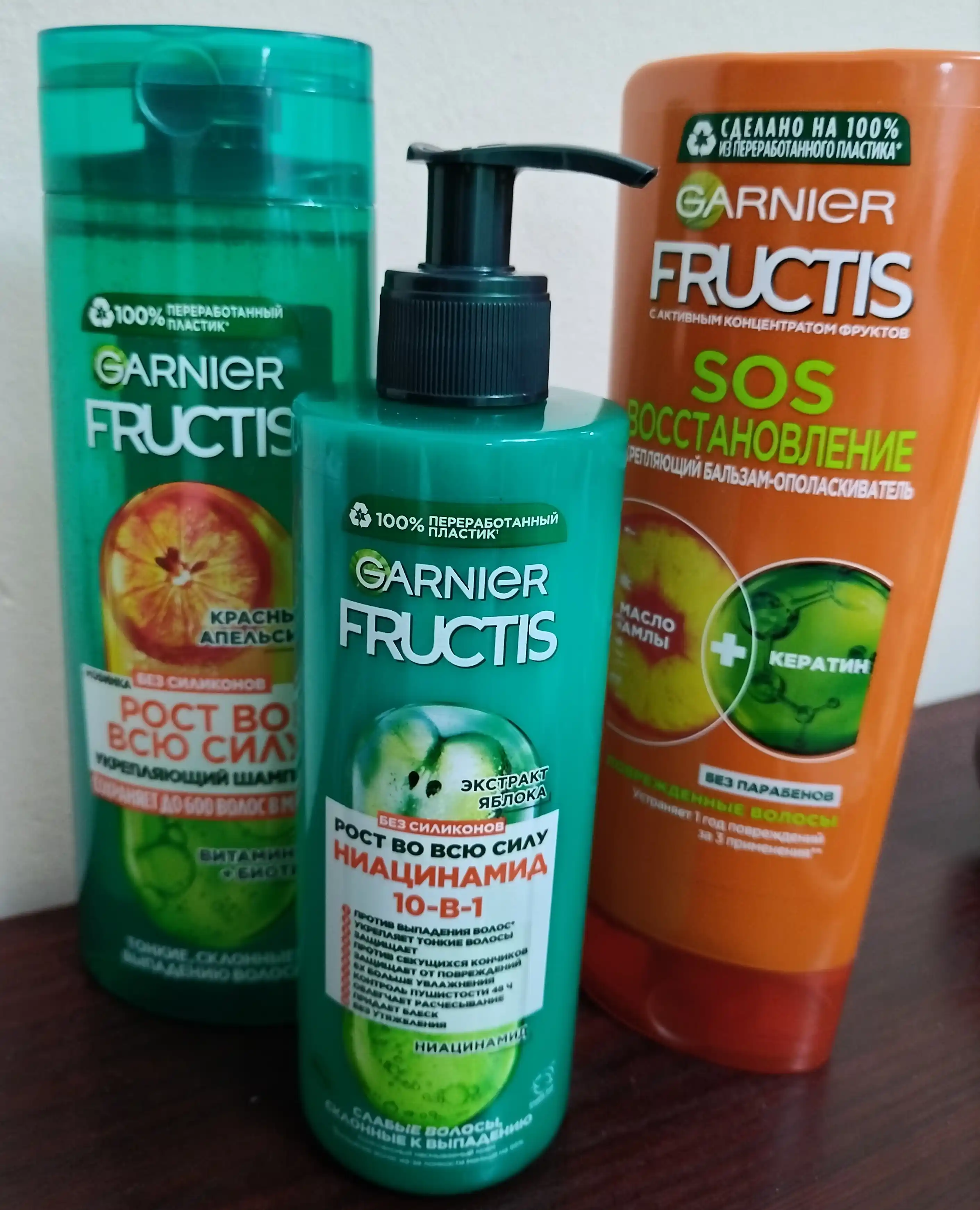 Murakkab, qoldiruvchi soch kremi Garnier Fructis o'sishi to'liq quvvat, 10 dona 400 ml