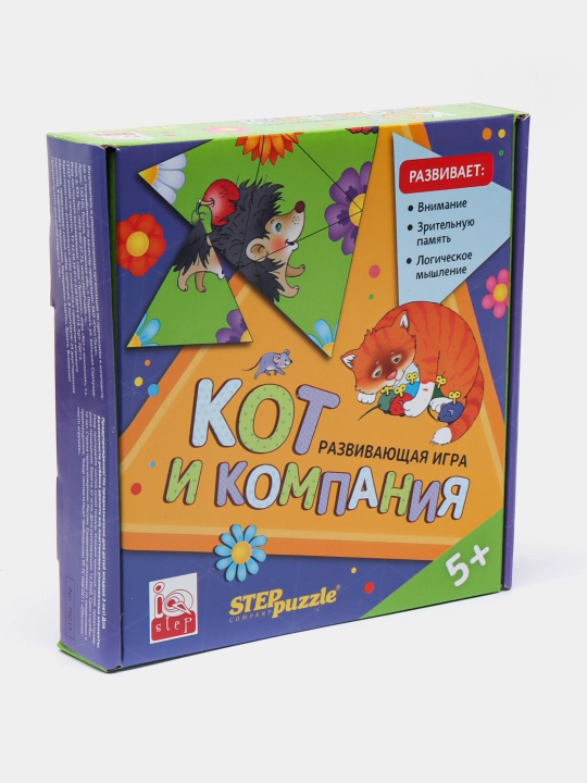 O'quv o'yini Step Puzzle Mushuk va kompaniya. Trimino IQ step