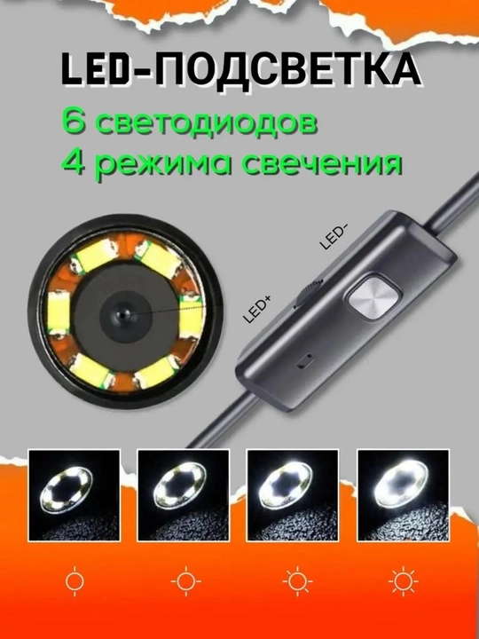 Oxirida mikro-kamera va chiroq bilan sim