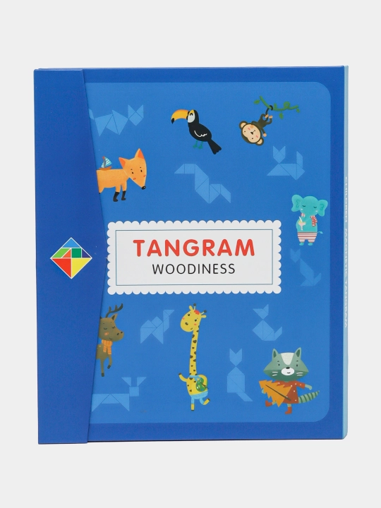Ta'limiy yog'och jumboq o'yini Tangram, magnitli, tangram vazifalar bilan, tetris