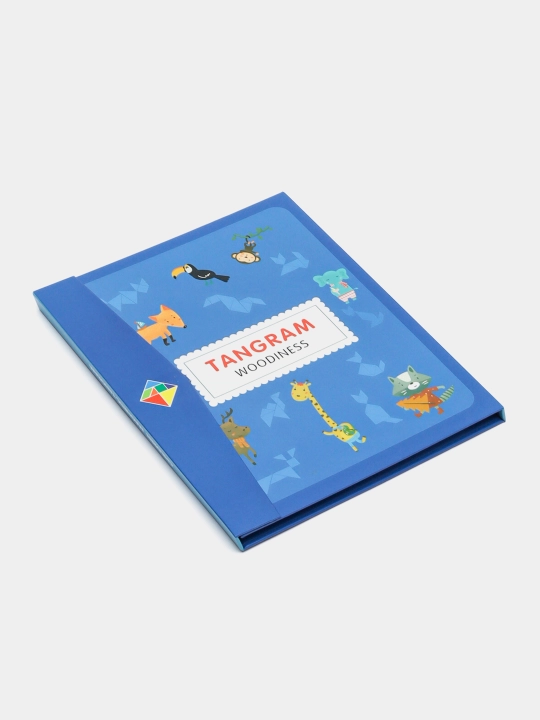 Ta'limiy yog'och jumboq o'yini Tangram, magnitli, tangram vazifalar bilan, tetris