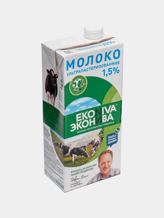 Молоко ЭкоНива, 1.5%, ультрапастерилизованное, 1000 мл