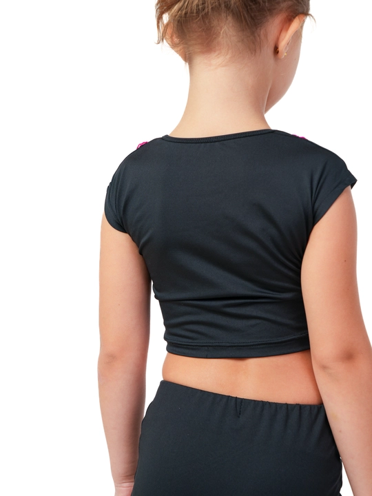 Топ спортивный для девочек, для гимнастики и бальных танцев, с бахромой, на плечо