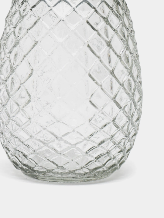 Ananas shaklidagi shisha banka, qopqoq va trubka bilan (400 ml)