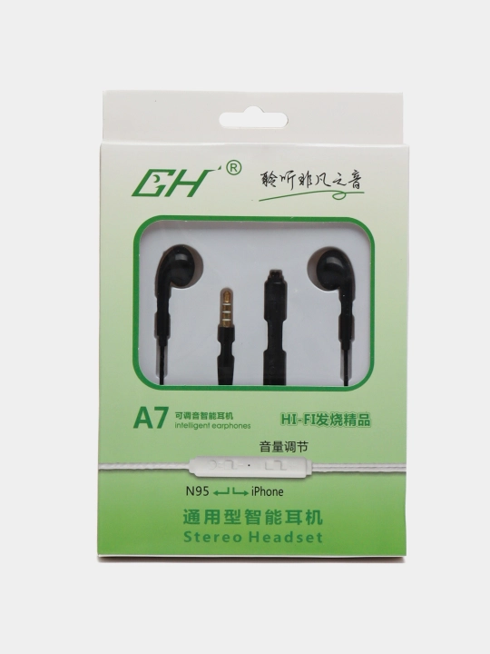 Simli minigarnituralar GH A5, A7, A8 mikrofonli, iPhone, Samsung, Xiaomi, Honor, Redmi - 