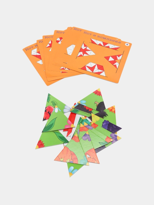 O'quv o'yini Step Puzzle Mushuk va kompaniya. Trimino IQ step