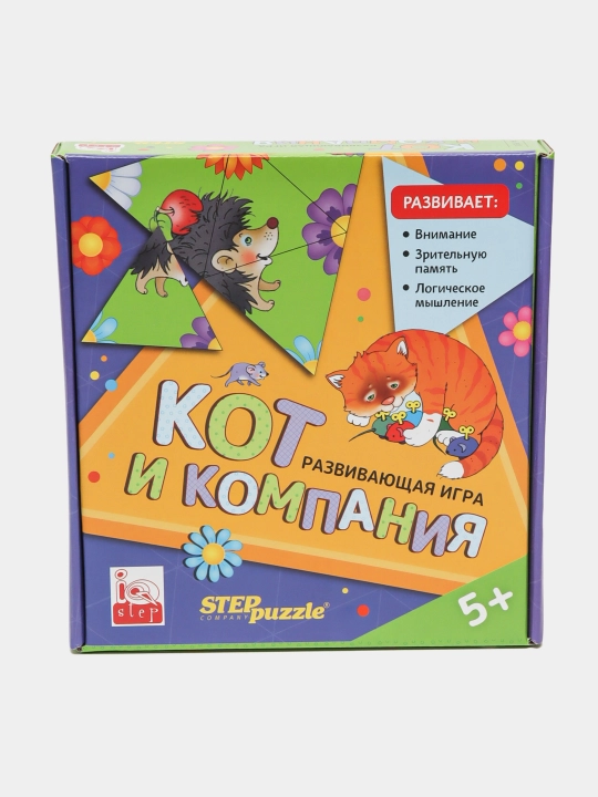 O'quv o'yini Step Puzzle Mushuk va kompaniya. Trimino IQ step - 