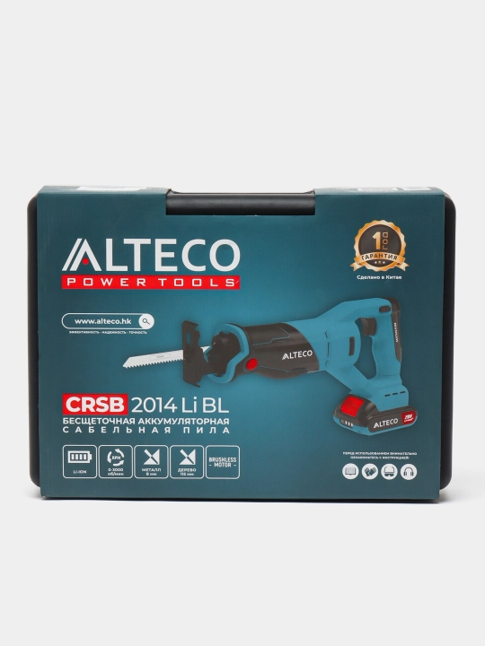 Бесщеточная пила "ALTECO CRSB 2014 Li BL", аккумуляторная, сабельная - 