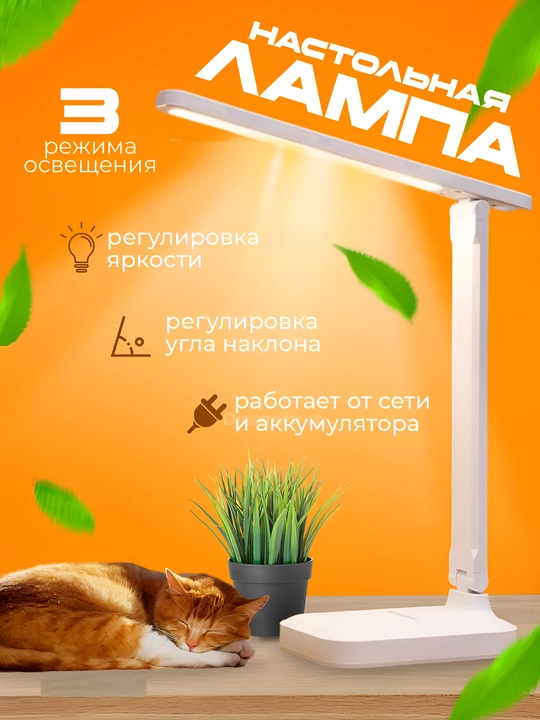 Лампа настольная светодиодная на встроенном аккумуляторе - 