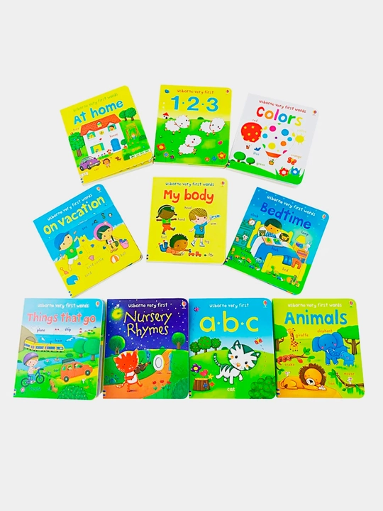Ingiliz tilini o'rgatish uchun Usborne kitobi, qattiq muqovali bolalar kitoblari, 10 dona