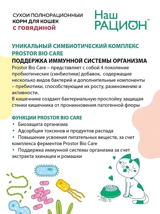 Simple pets, Наш Рацион – сухой корм для кошек говядина, лосось, мясное ассорти, индейка