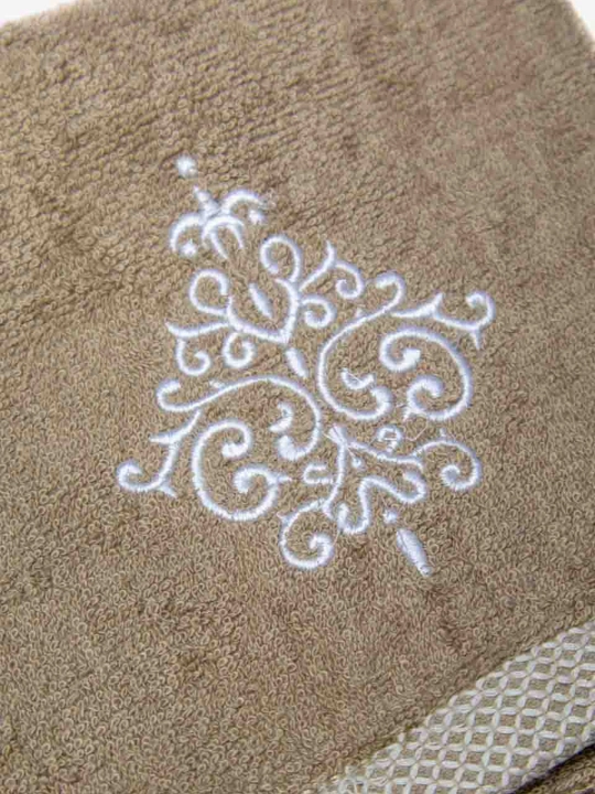 Embroidery 100% paxtali yumshoq va nam shimuvchi sochiq, 72×147 va 40×60 sm