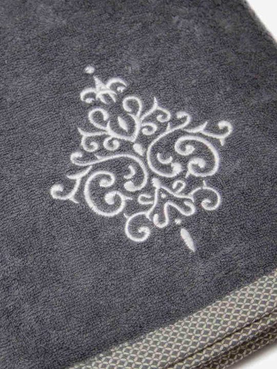Embroidery 100% paxtali yumshoq va nam shimuvchi sochiq, 72×147 va 40×60 sm