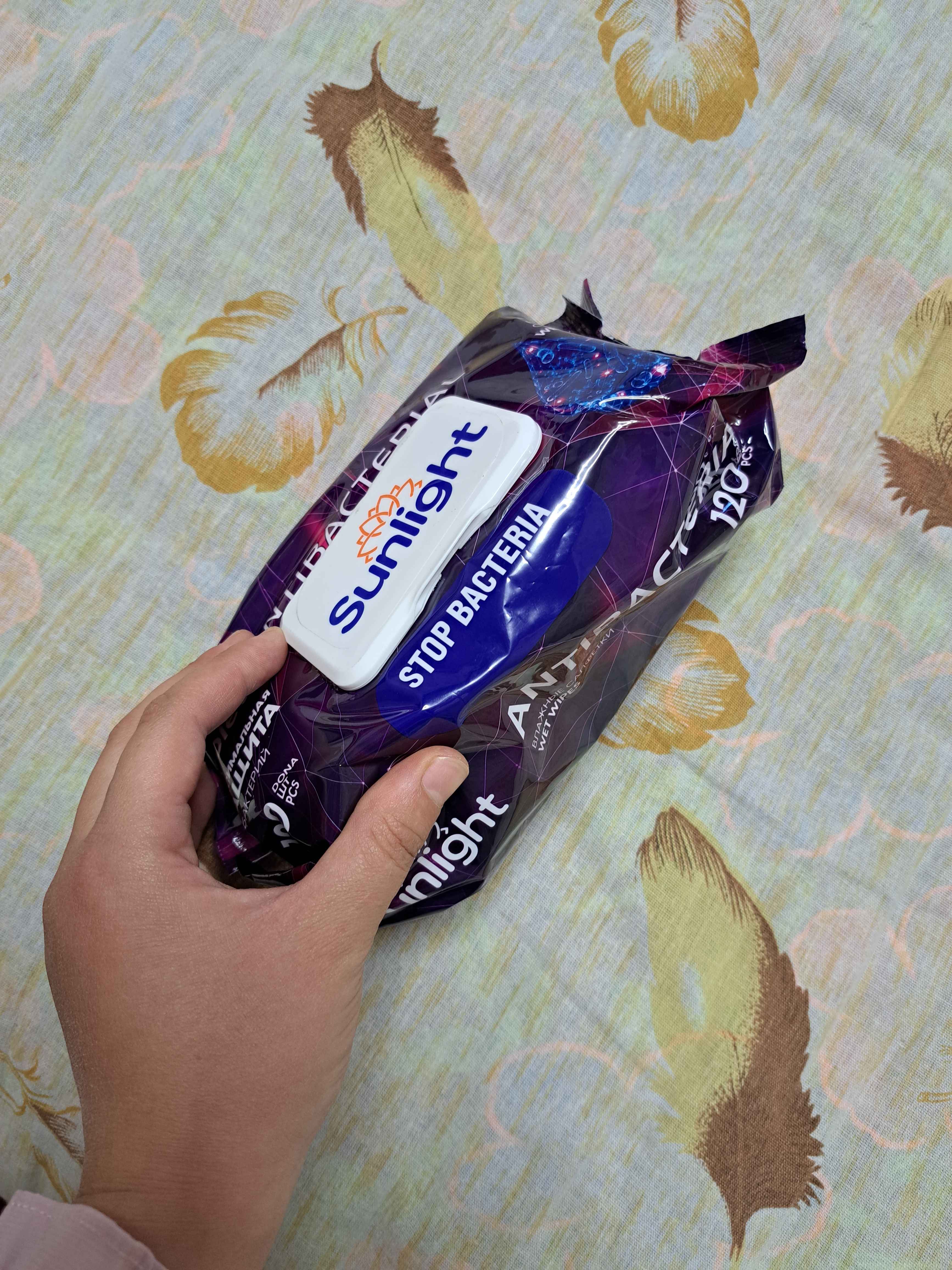 Nam salfetkalar Sunlight Antibacterial, 120 dona