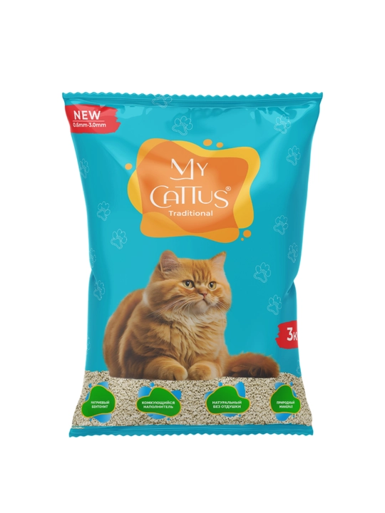 Uy mushuklari uchun maxsus bentonitlik to'shama My Cattus Traditional - 