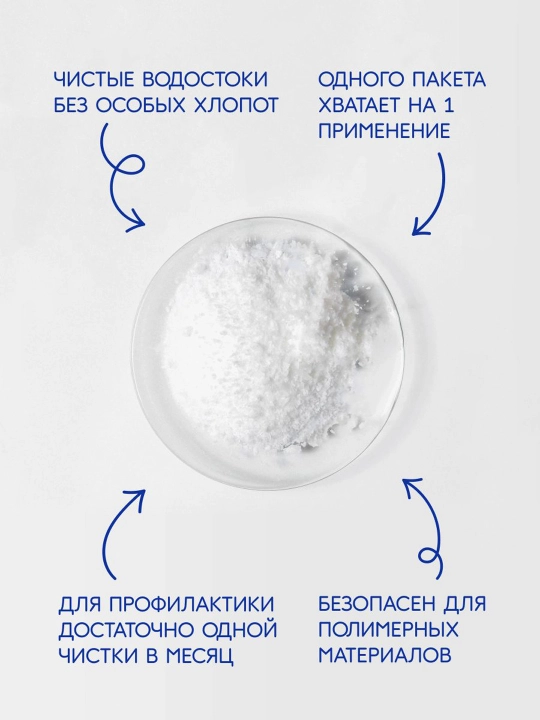 Cредство порошок для прочистки труб Chirton горячей водой, 80 г