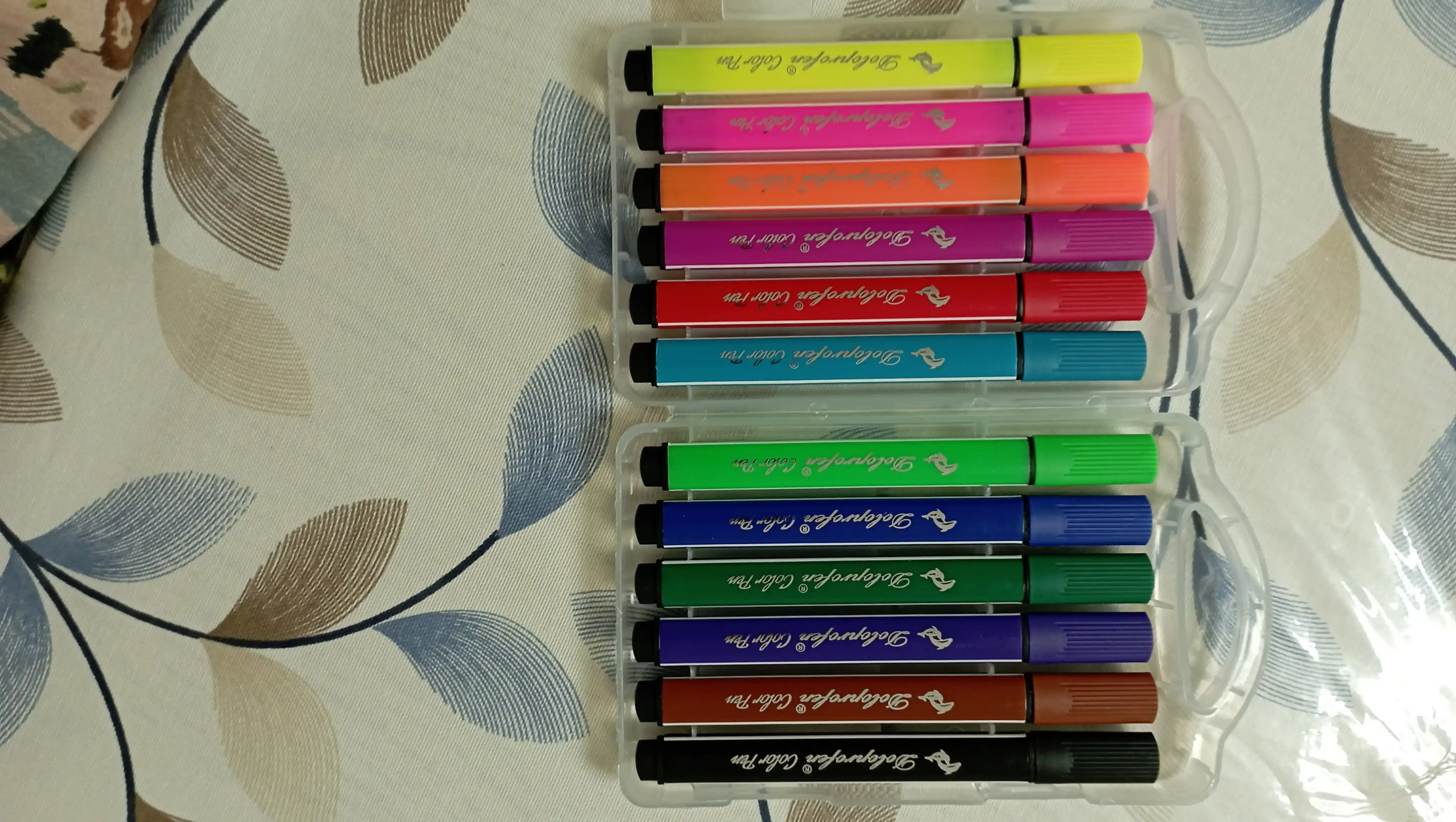 Qutidagi flomasterlar to‘plami, 12 dona, 18 dona, 24 dona