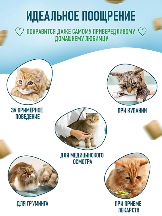 Корм для кошек, подушечки "Деревенские лакомства", лакомство для кошек