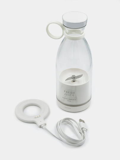 Ko‘chma simsiz mini blender, smuzi, sharbatlar va bolalar pyuresi uchun sheyker, 350 ml