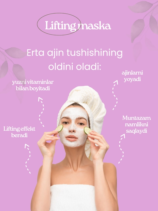 Yoshartiruvchi yuz terisini oziqlantiruvchi erta qarish oldini oladigan lifting maska