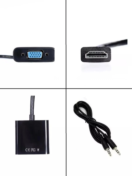 HDMI-VGA adapter audio kabel bilan, perexodnik monitor uchun