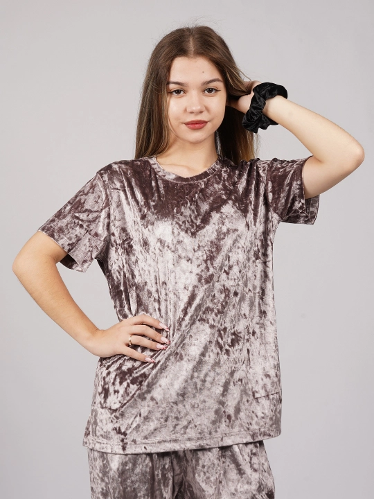 Домашний костюм, велюровый, с брюками Sarah, S