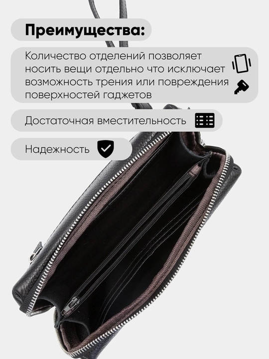 Erkaklar uchun barsetka, charm barsetka, telefon va hujjatlar uchun barsetka sumka