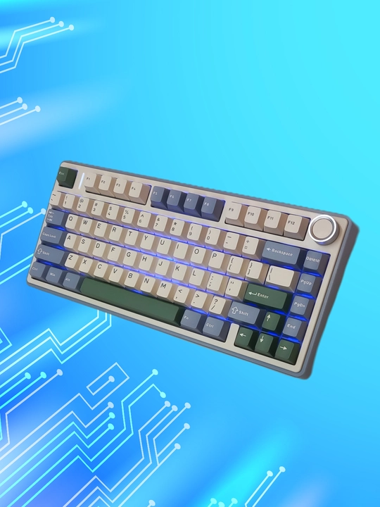 Aula F75, oyin klaviaturasi, Bluetooth/2.4 GHz/USB-C, RGB, yashil