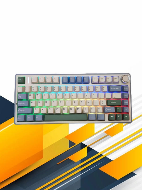 Aula F75, oyin klaviaturasi, Bluetooth/2.4 GHz/USB-C, RGB, yashil