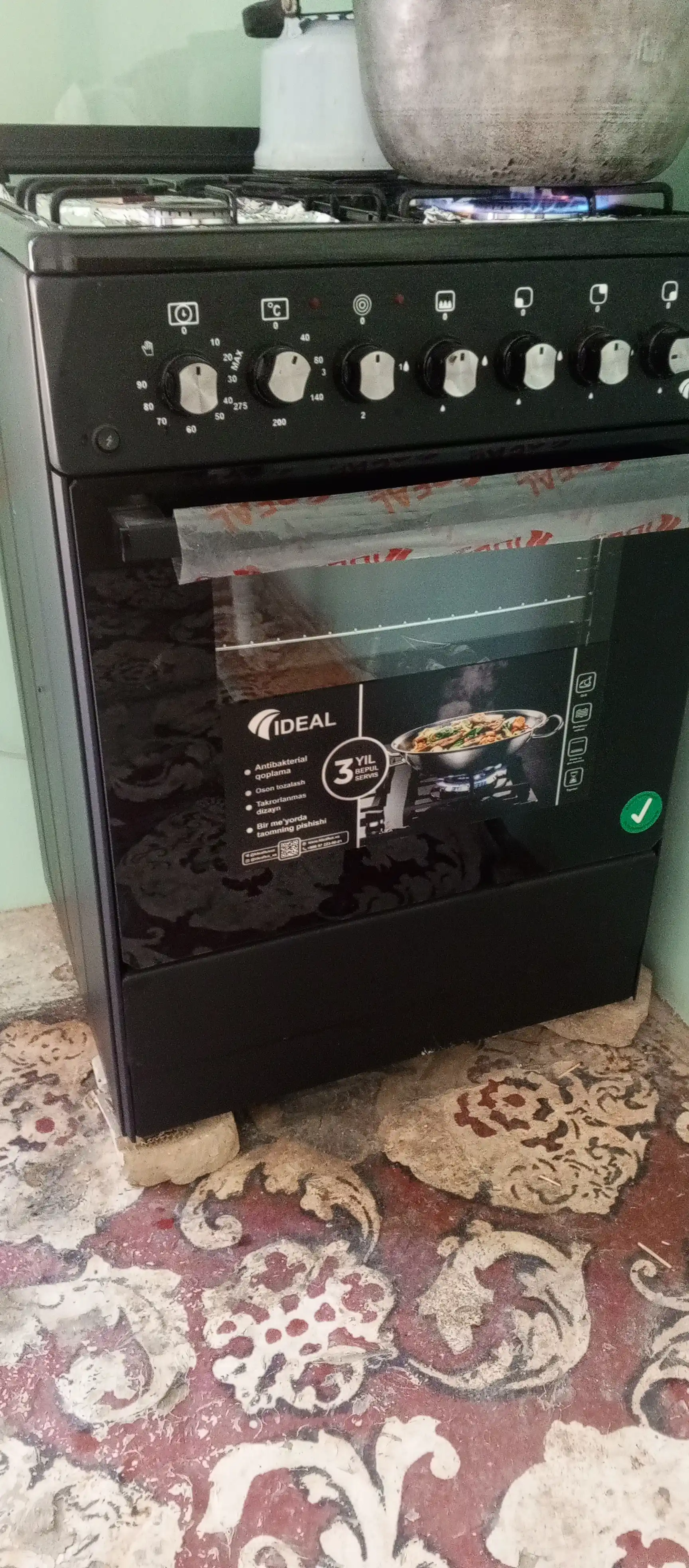 Ideal L350 3+1 konforkali gaz plitasi, pech hajmi 65 l, 60 * 60