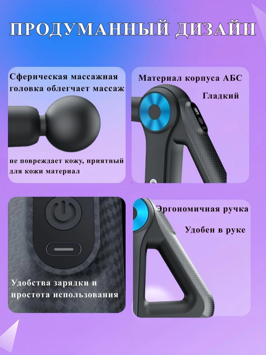 Массажер перкуссионный для тела, вибромассажер, антицеллюлитный
