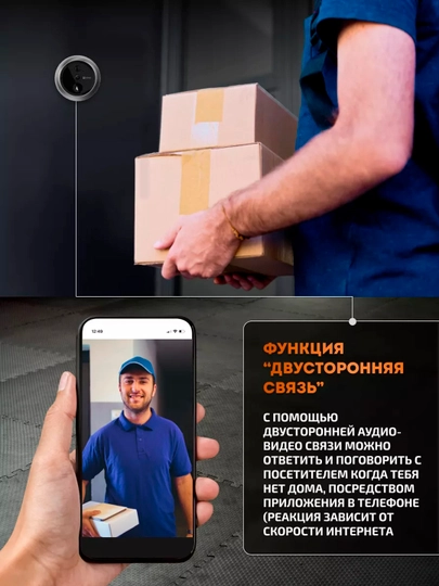 Aqlli videoglazok Wi-Fi EZVIZ DP2C 2MP, kamera, eshik glazogi, domofon, qo‘ng‘iroq