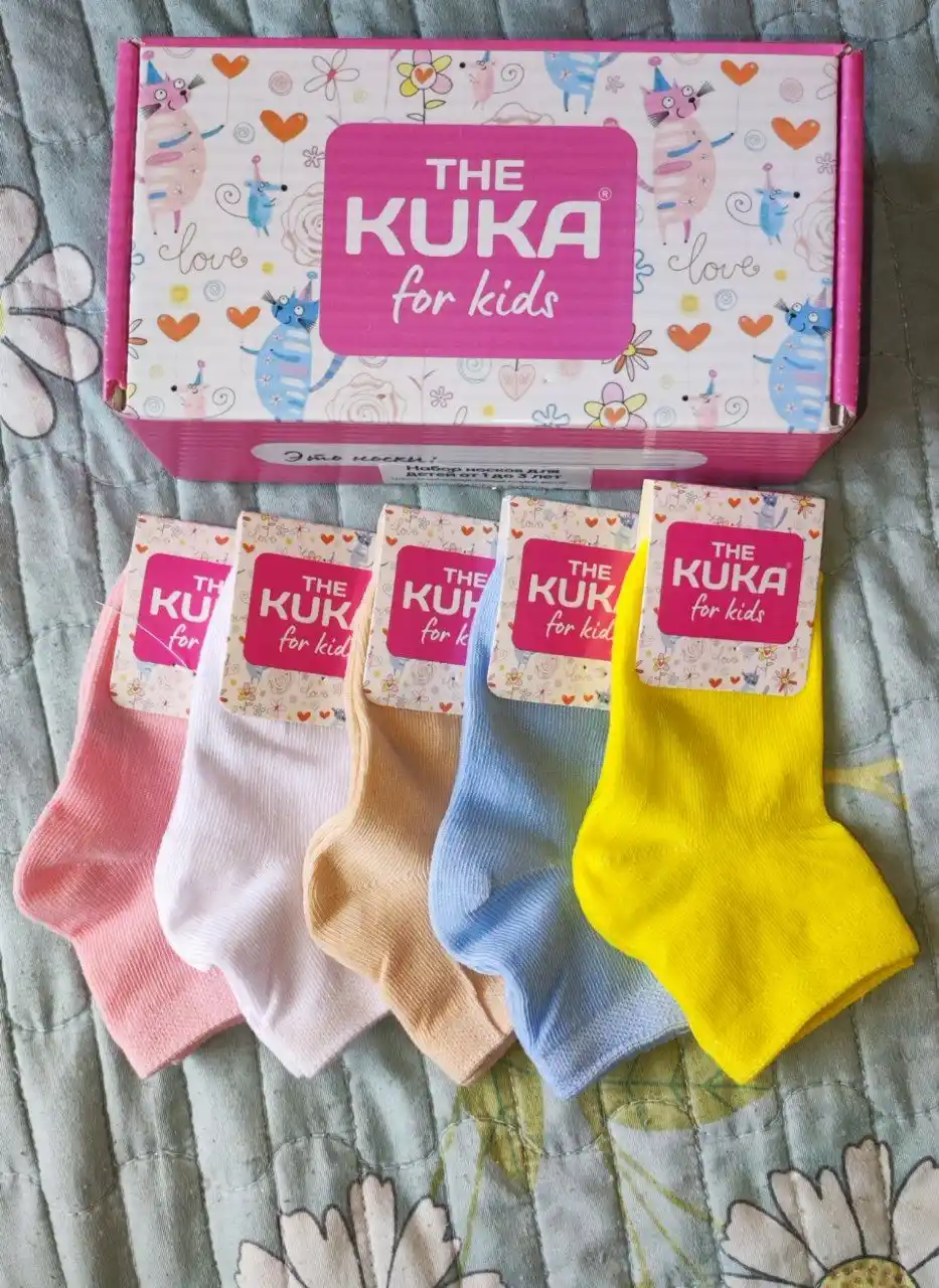 Paypoqlar bolalar uchun The Kuka, chaqaloqlar uchun paypoqlar sovg'a qutida, 5 juft