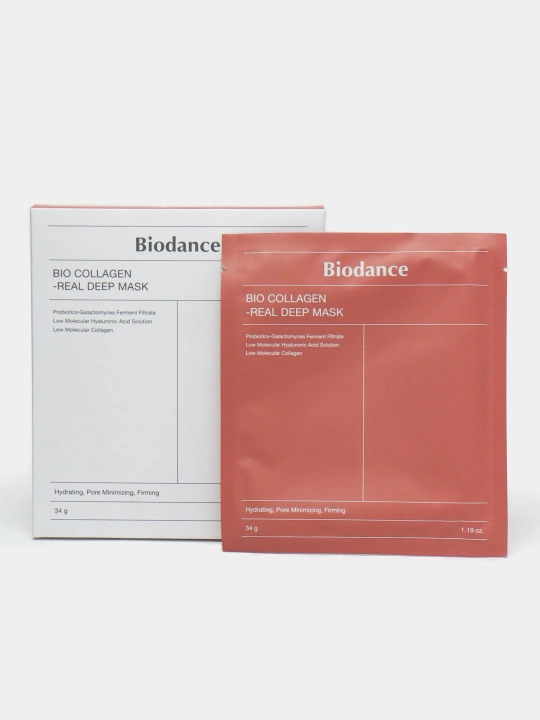 Terining elastikligi uchun kollagenli tungi gidrogel niqobi Biodance Mask - 
