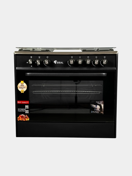 Gaz plita Ideal IEL9022, 4+2 konforkali, pech hajmi 106 litr, 90x60