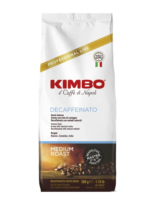 Qahva donli KIMBO DECAFFEINATO kofeinsiz, 500 g