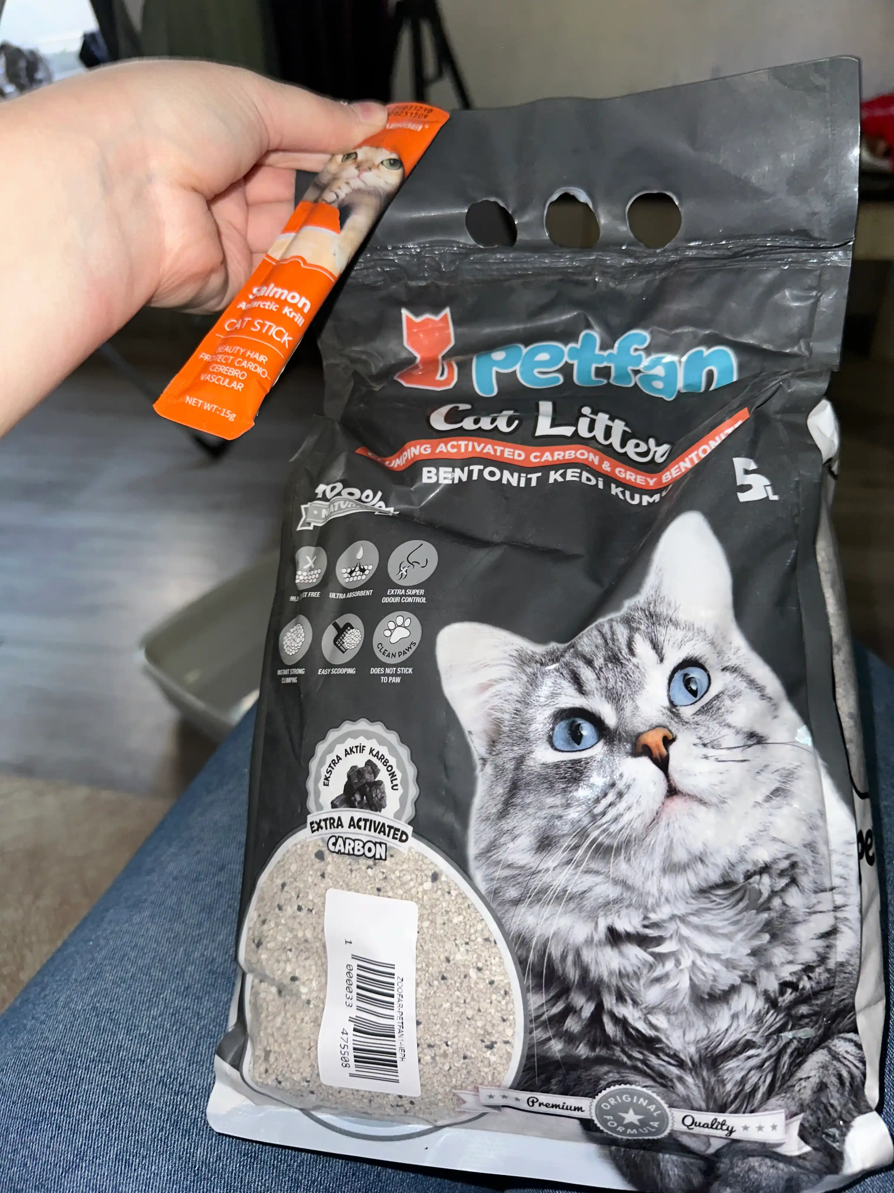 Наполнитель для кошачьего туалета, PETFAN, натуральный белый бентонит, 5 л
