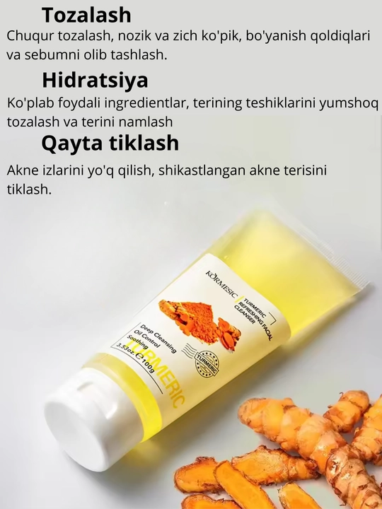 Yuz yuvish uchun gel tozalovchi Ko'rmesic, husnbuzar va aknega qarshi