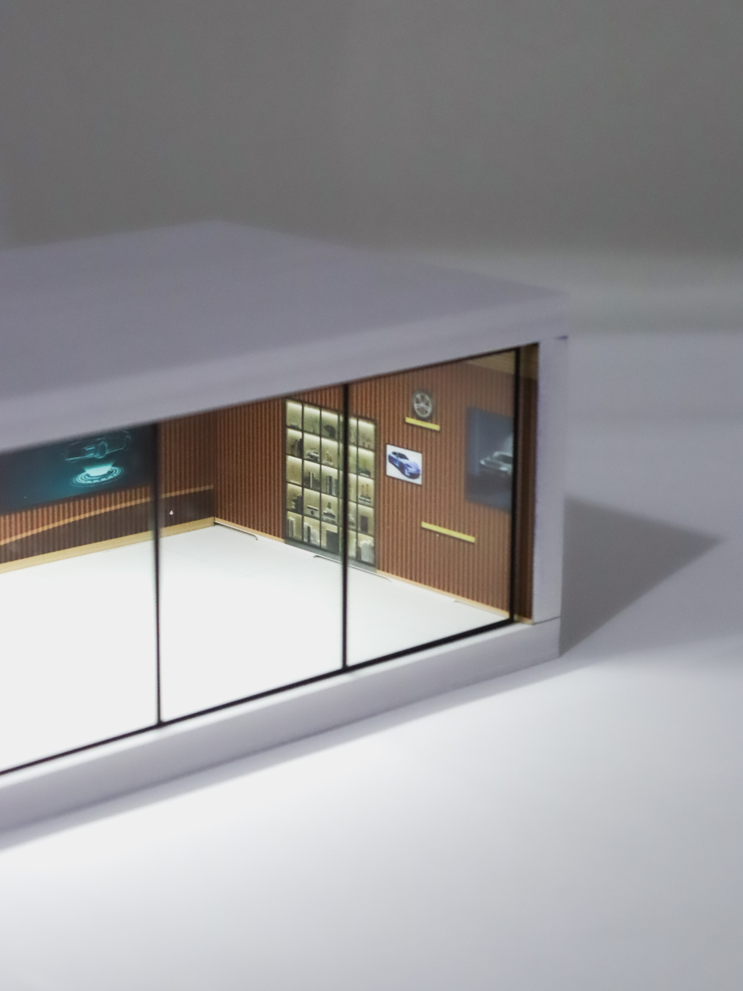 Diorama 1:64, Hot Wheels, Mini GT, Tomica va boshqa modellar uchun garaj, LED chiroqlik