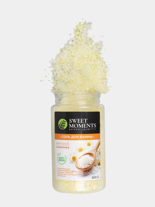 Соль для ванны Sweet Moments, 500 г, натуральная, расслабляющая, увлажняющая