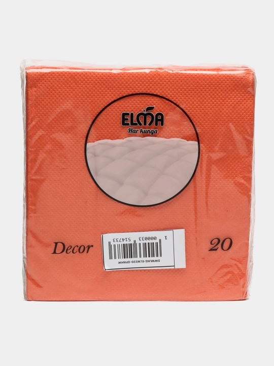 Dekorativ qog‘oz salfetkalar Elma Decor, mehmonlar uchun, 33×33 sm, 20/25 dona - 