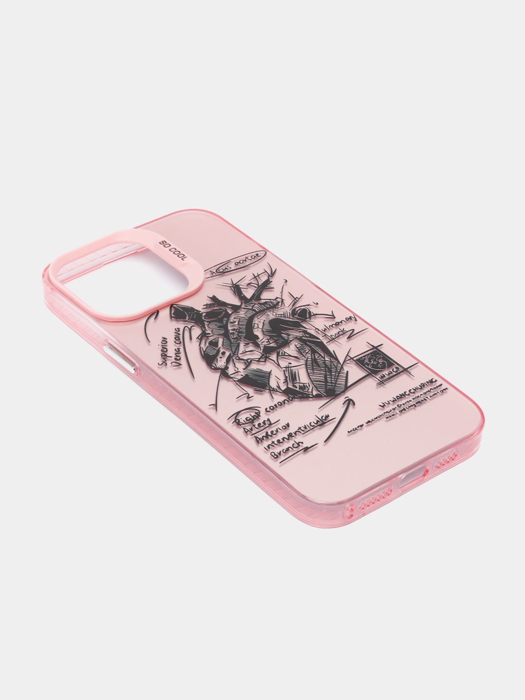 Yupqa silikonli chexol Heart, iPhone uchun 12 / 13 / 14 / 15 / 16 Pro, Pro Max