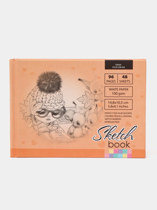 Sketchbuk Fresh 8434 21414, matli laminatsiya, 7DS, 148 * 105 mm, A6, 48 varaq
