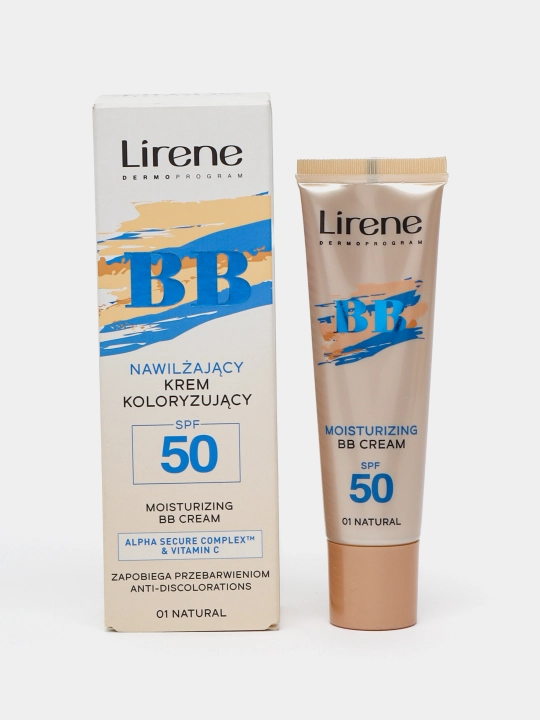 Крем тональный для лица Lirene BB увлажняющий SPF50 №01, natural, 30мл - 